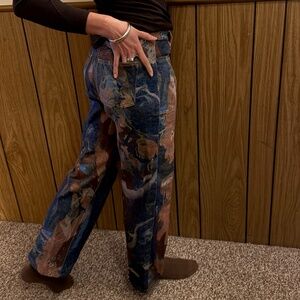 JADED London Blue/Brown Swirl Jeans